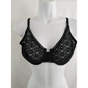 Vintage Christian Dior Bra Womens Black Unlined Underwire Size 36C